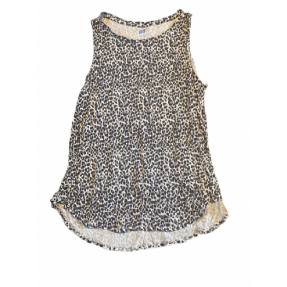 OLD NAVY Black & White Leopard Print Swing Tank Top, XL